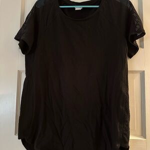 Women's Black Mesh Sleeve Top